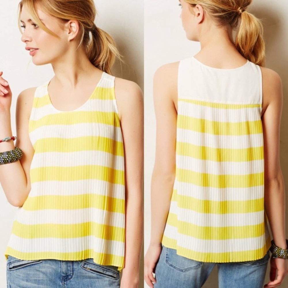 [Anthro] Maeve Citron Pleated Top